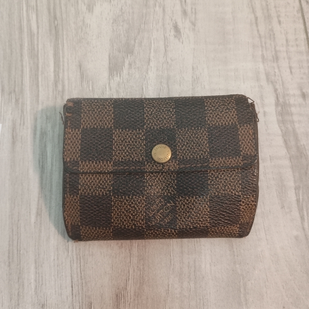 LOUIS VUITTON Coin Case Ludlow Damier Ebene Brown PVC Mens